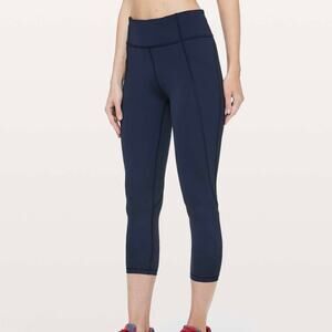 LULULEMON Time To Sweat Crop Leggings True Navy 4
